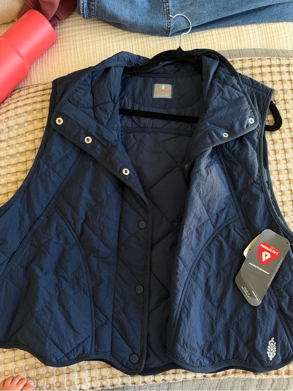 Quilted Navy Vest Free People